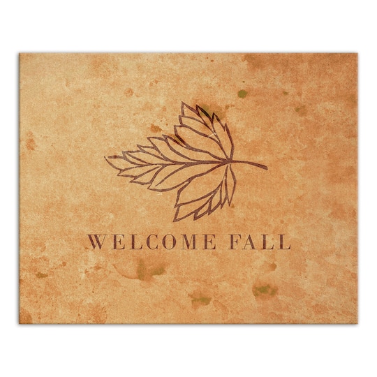 Welcome Fall Leaf Canvas Wall Art